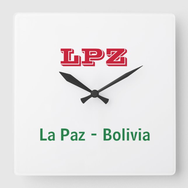 Horloge Carrée Reloj La Paz Bolivia (Recto)