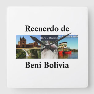 Horloge Carrée Reloj recuerdo de Beni Bolivie