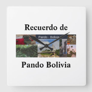 Horloge Carrée Reloj recuerdo de Pando Bolivie