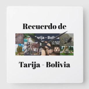 Horloge Carrée Reloj Recuerdo de Tarija Bolivie