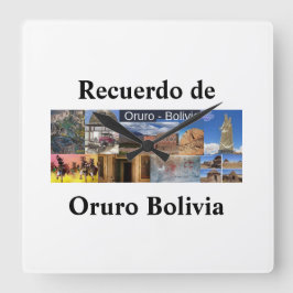 Horloge Carrée Reloj recuerdo d'oruro Bolivie