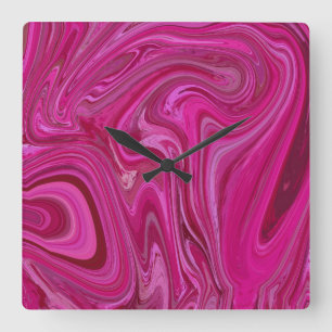 Horloge Carrée Remous de rose de rose