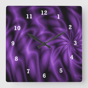 Horloge Carrée Remous lilas