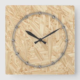 Horloge Carrée Rénovation de carton gris de motif d'OSB