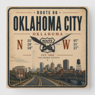 Horloge Carrée Repère d'Oklahoma City sur la route 66