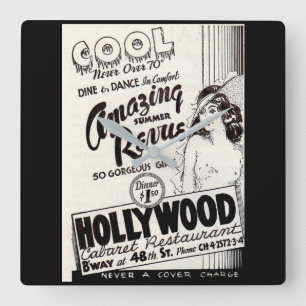 Horloge Carrée Restaurant hollywoodien Cabaret des années 1930