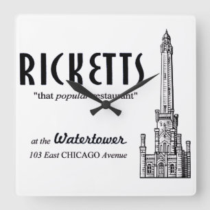 Horloge Carrée Restaurant Ricketts, Chicago, Illinois