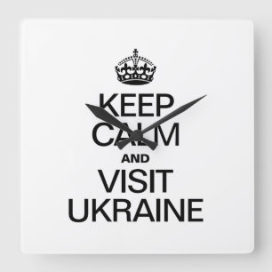 HORLOGE CARRÉE RESTEZ CALME ET VISITEZ L'UKRAINE