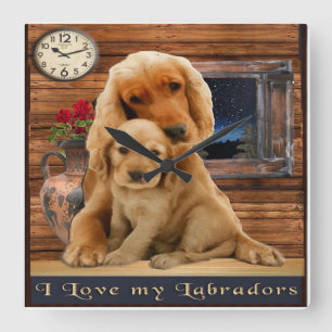 Horloge Carrée Retriever du Labrador