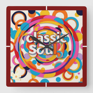Horloge Carrée "Retro Rhythms"