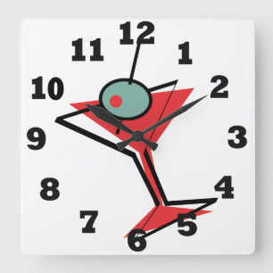 Horloge Carrée Rétro temps de Martini