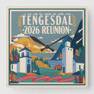 Horloge Carrée Réunion de famille Tengesdal 2026