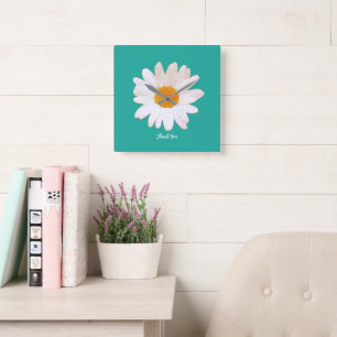 Horloge Carrée Rêve de fleur de marguerite – Remerciement botaniq