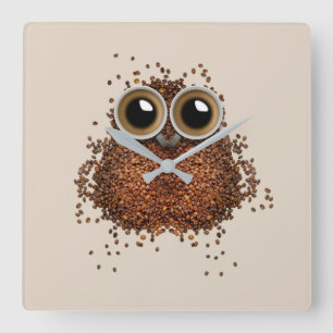Horloge Carrée Réveillez-moi, hibou sage