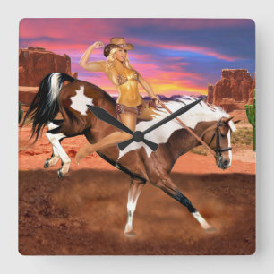 HORLOGE CARRÉE RIDE’M BRONCO COWGIRL