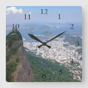 Horloge Carrée Rio de Janeiro Brazil Photo Designed Acrylique