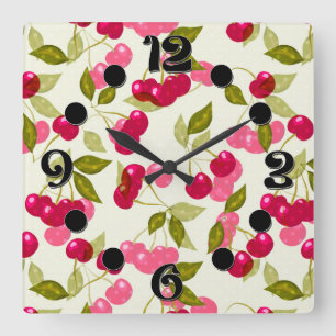 Horloge Carrée Ripe cherry