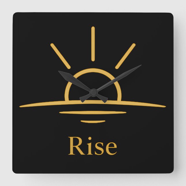 Horloge Carrée Rise — Minimalist Sunrise (Recto)