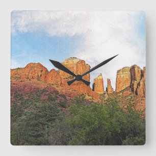 Horloge Carrée Roche Sedona Arizona de cathédrale