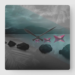 Horloge Carrée Rochers