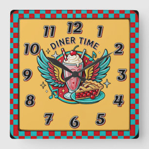 Horloge Carrée Rockabilly