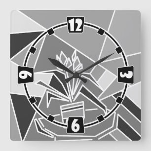 Horloge Carrée Romantic mosaic texture element viciviflowers f