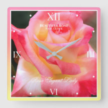 Rosa Elegant Lady [Horloge murale en acrylique]