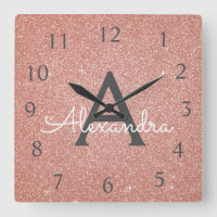 Rose - nom rose de monogramme de parties