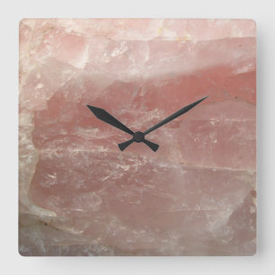 Horloge Carrée Rose Quartz pierre de pierre de pierre photo