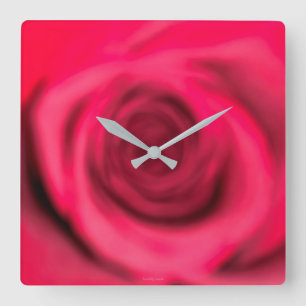 Horloge Carrée Rose Wall Clock