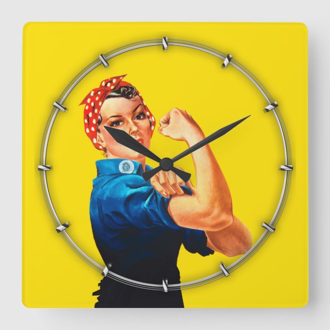 Horloge Carrée Rosie The Riveter (Recto)