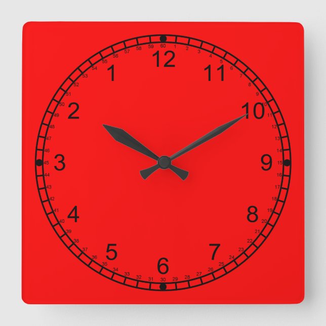 Horloge Carrée Rouge (Recto)