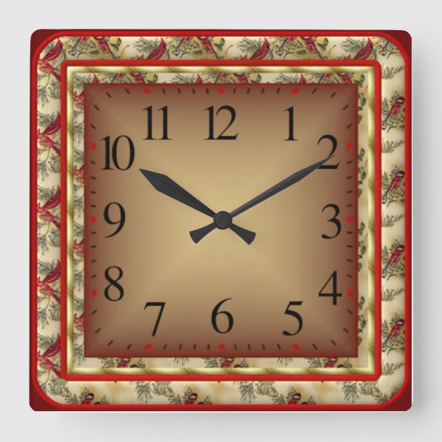 Horloge Carrée Rouge (Recto)