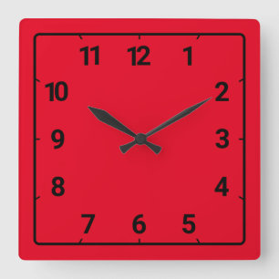 Horloge Carrée Rouge