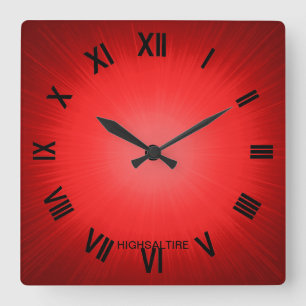 Horloge Carrée rouge par le highsaltire