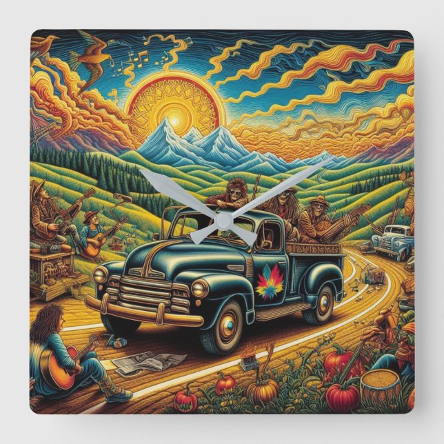 Horloge Carrée Route de l'art populaire (Recto)