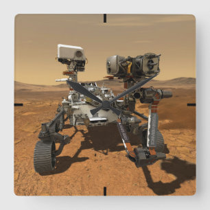 Horloge Carrée Rover De La Persévérance Qui Fonctionne Sur La Sur