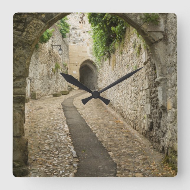 Horloge Carrée Rue en pierre grise, France (Recto)