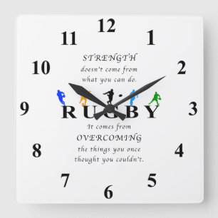 Horloge Carrée Rugby Inspirational