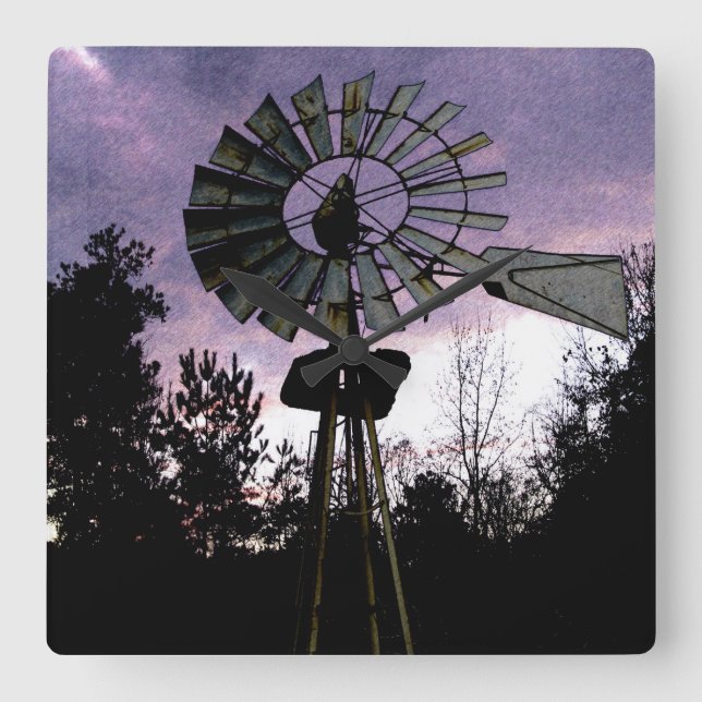 Horloge Carrée Rustic Sketched (Recto)