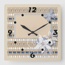 Horloge Carrée Rustique, mariage