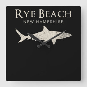 Horloge Carrée Rye Beach New Hampshire - Cadeaux d'amoureux des r