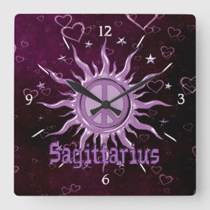 Horloge Carrée Sagittaire de Sun de paix