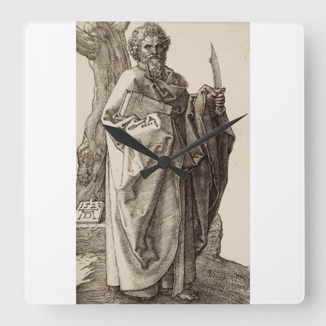 Horloge Carrée Saint Bartholomée l'Apôtre par Albrecht Durer (Recto)