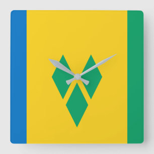 Horloge Carrée Saint Vincent and Grenadines National World Flag