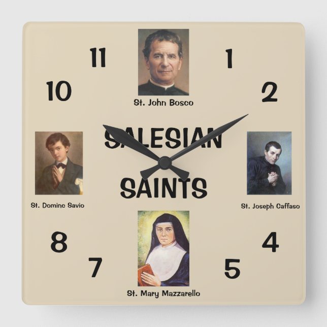 Horloge Carrée Salesian Saints (Recto)