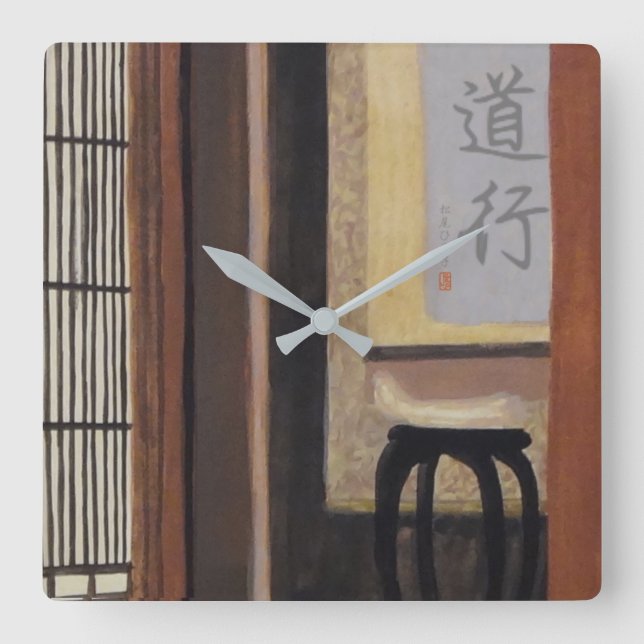 Horloge Carrée Salle de cérémonie du thé Tokonoma (Recto)