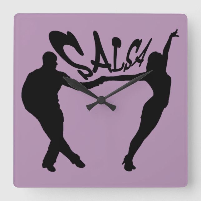 Horloge Carrée SALSA DANCING SALSERO ET SALSERA clock (Recto)