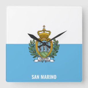 Horloge Carrée San Marino National Flag Patriotic