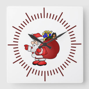 Horloge Carrée Santa Clause